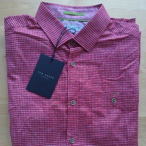 Ted Baker Red Short Sleeve Shirt- Men- Size S